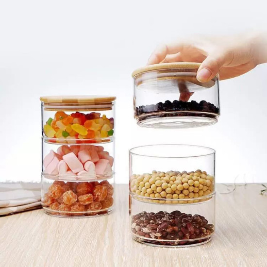 Stackable Glass Jars 3 Layers